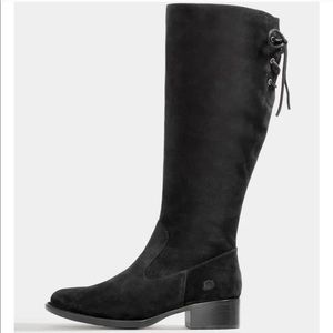 Børn Cotto Tall Black Suede Boots in Wide Calf
